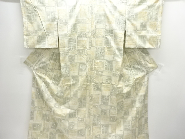JAPANESE KIMONO / TSUMUGI / WOVEN GRID